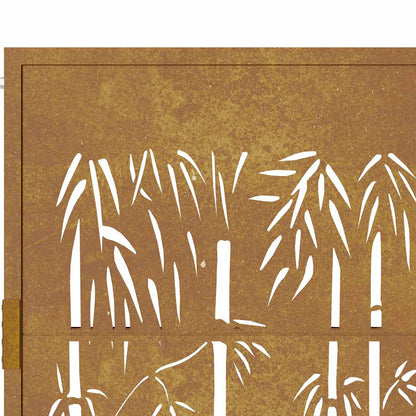 Garden Gate 100x125 cm Corten Steel Bamboo Design