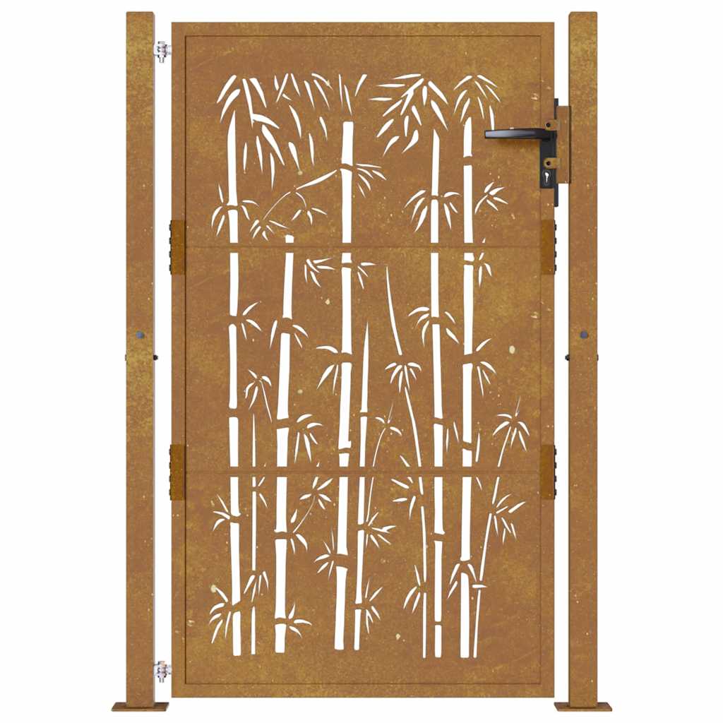 Garden Gate 100x150 cm Corten Steel Bamboo Design