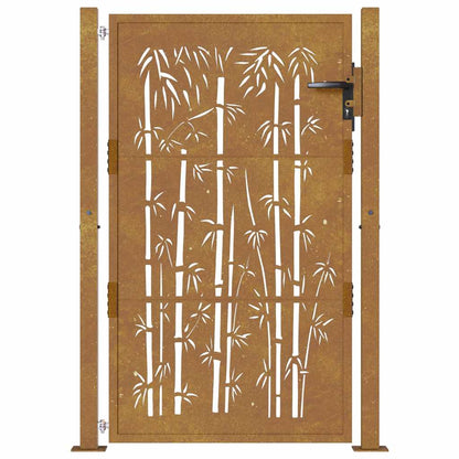 Garden Gate 100x150 cm Corten Steel Bamboo Design