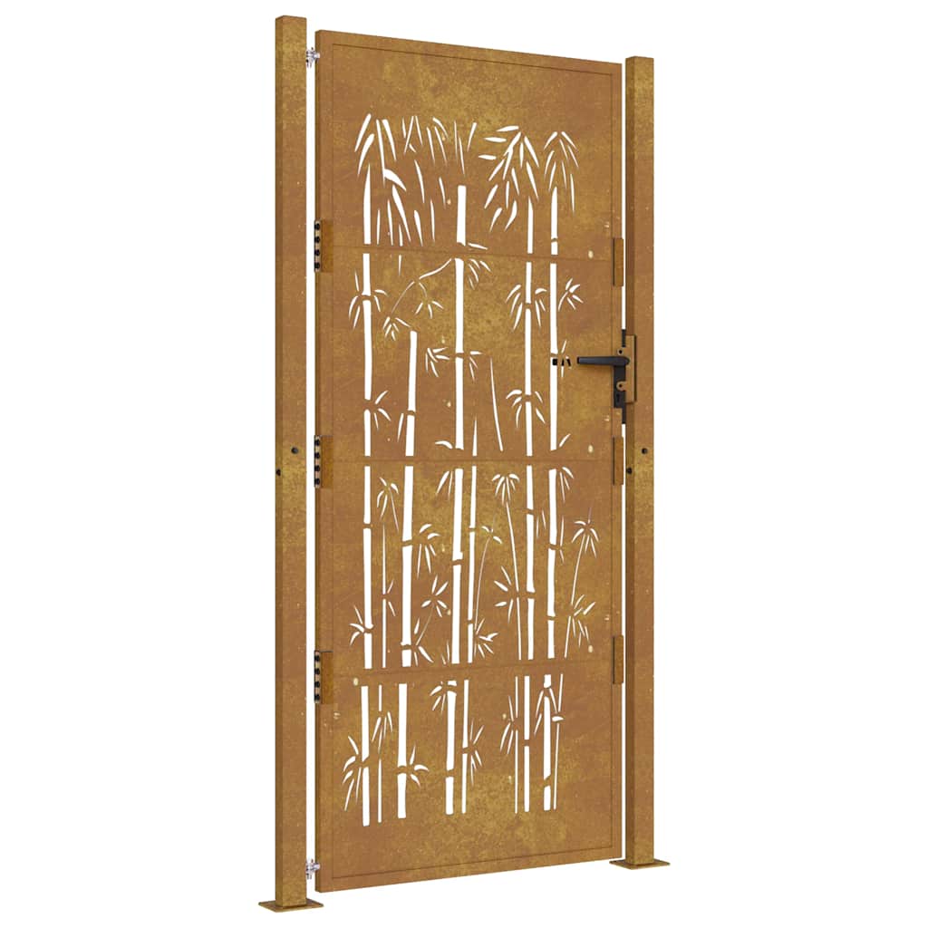 Garden Gate 100x200 cm Corten Steel Bamboo Design