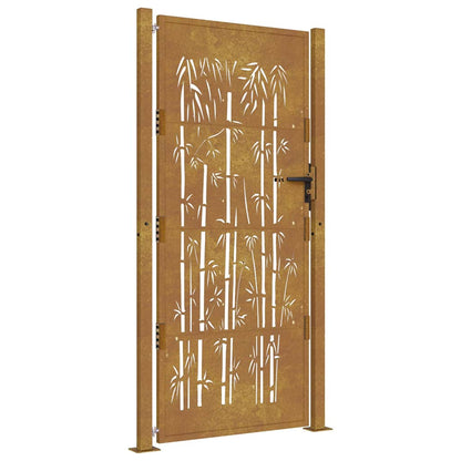 Garden Gate 100x200 cm Corten Steel Bamboo Design