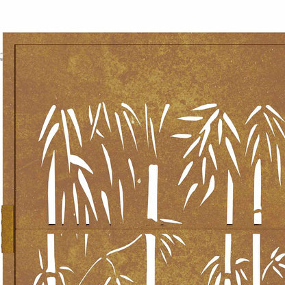 Garden Gate 100x200 cm Corten Steel Bamboo Design