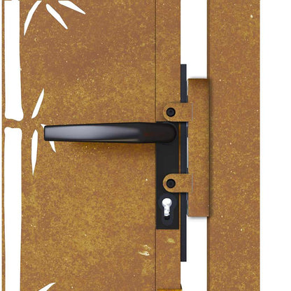 Garden Gate 100x200 cm Corten Steel Bamboo Design