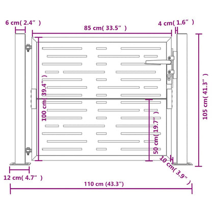 Garden Gate Anthracite 100x100 cm Steel Square Design