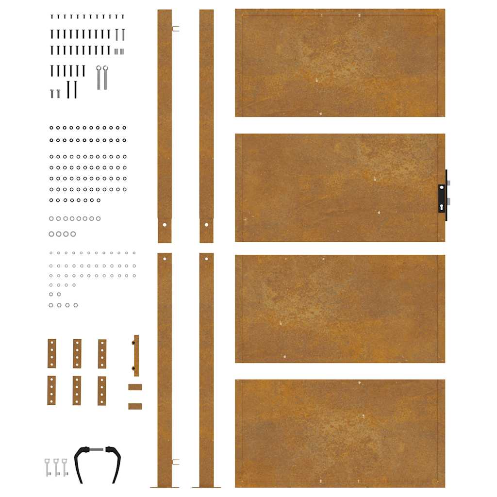 Garden Gate 100x200 cm Corten Steel