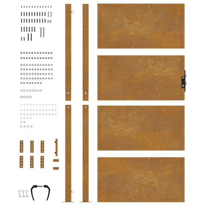 Garden Gate 100x200 cm Corten Steel