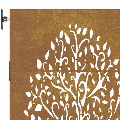 Garden Gate 85x100 cm Corten Steel Tree Design