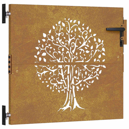 Garden Gate 85x100 cm Corten Steel Tree Design