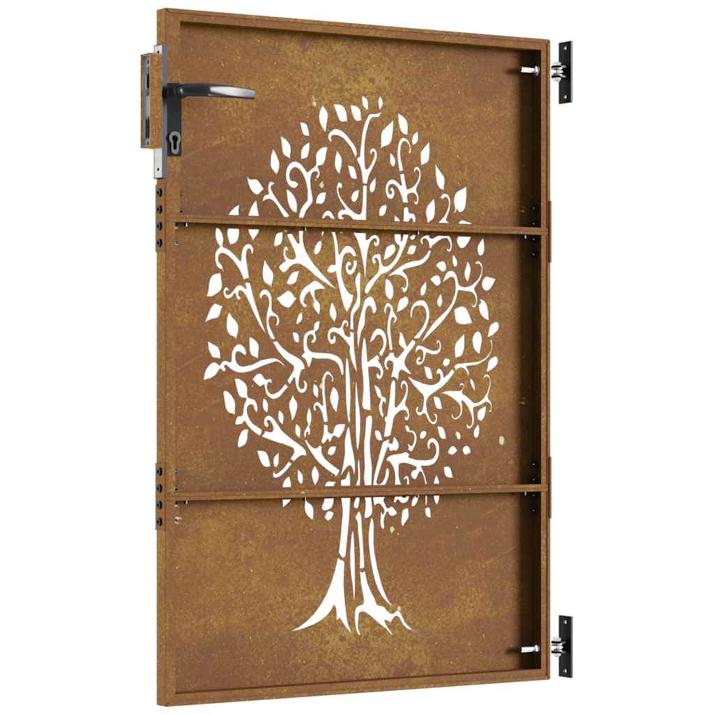 Garden Gate 85x125 cm Corten Steel Tree Design