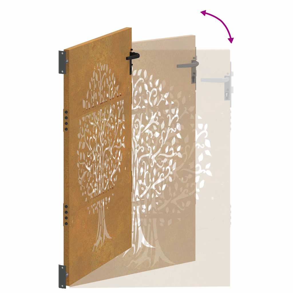 Garden Gate 85x125 cm Corten Steel Tree Design