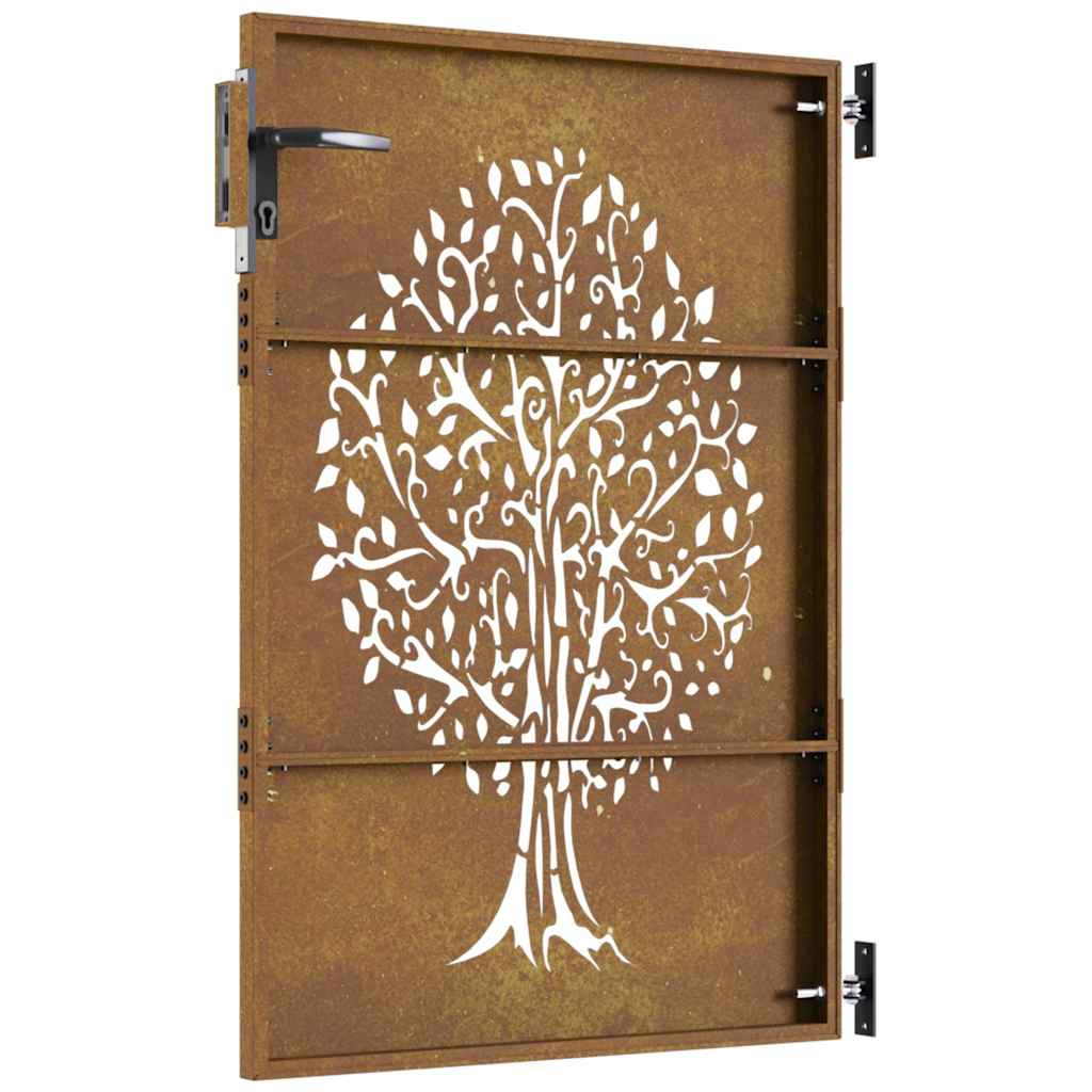 Garden Gate 85x150 cm Corten Steel Tree Design