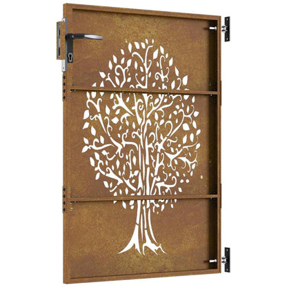 Garden Gate 85x150 cm Corten Steel Tree Design