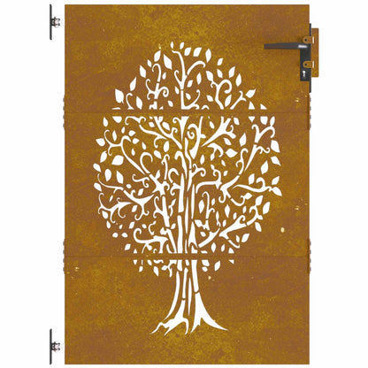 Garden Gate 85x150 cm Corten Steel Tree Design
