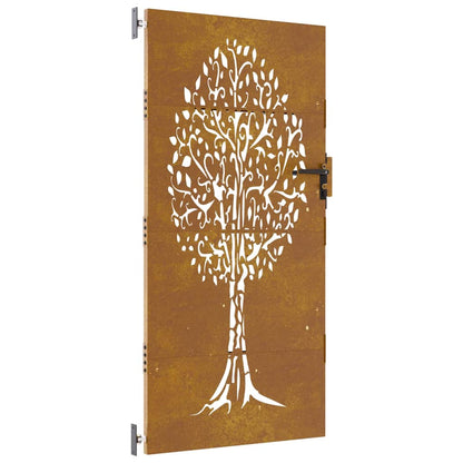 Garden Gate 85x175 cm Corten Steel Tree Design