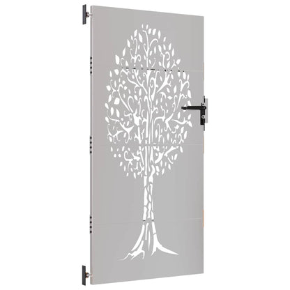 Garden Gate 85x175 cm Corten Steel Tree Design