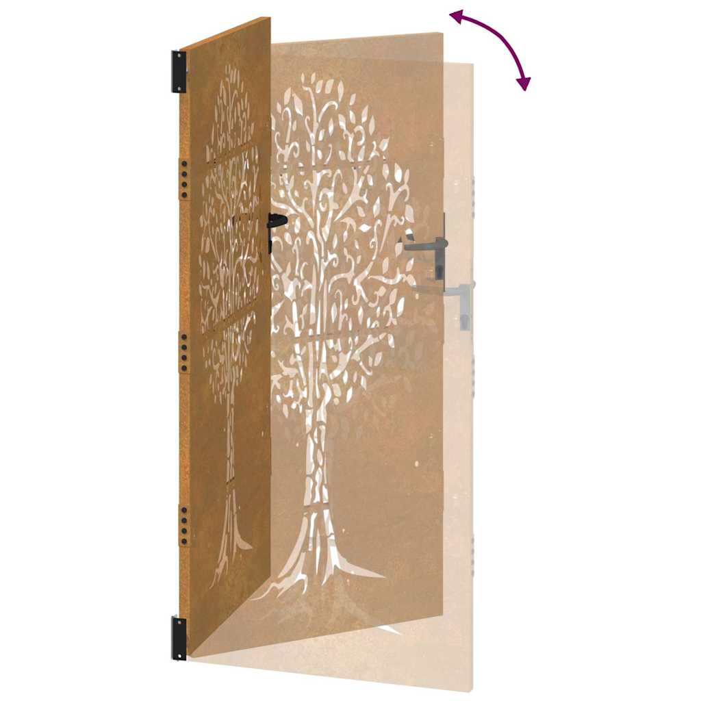 Garden Gate 85x175 cm Corten Steel Tree Design