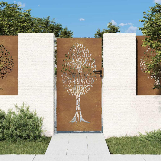 Garden Gate 85 x 175 cm Powder-coated steel Black Lockable