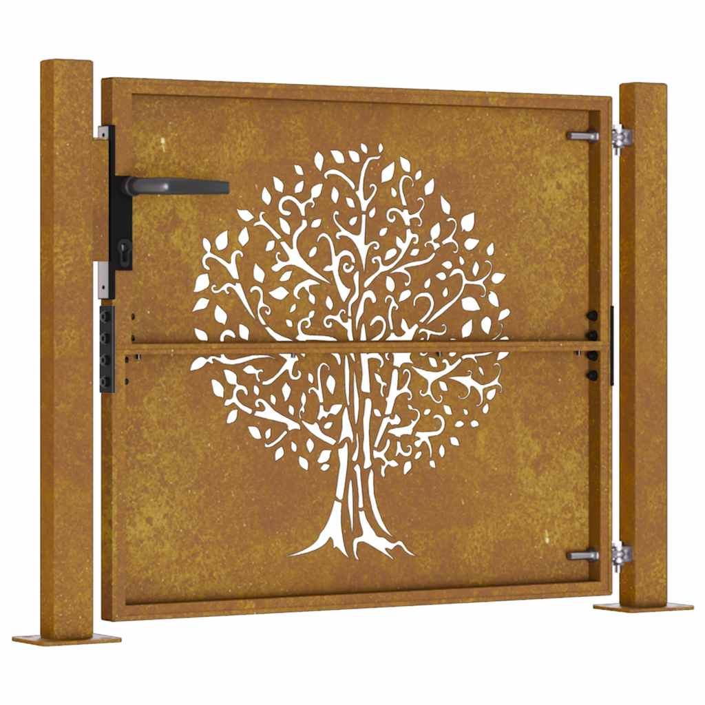 Garden Gate 100x75 cm Corten Steel Tree Design