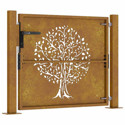 Garden Gate 100x100 cm Corten Steel Tree Design