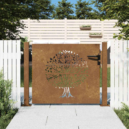 Garden Gate 100x100 cm Corten Steel Tree Design