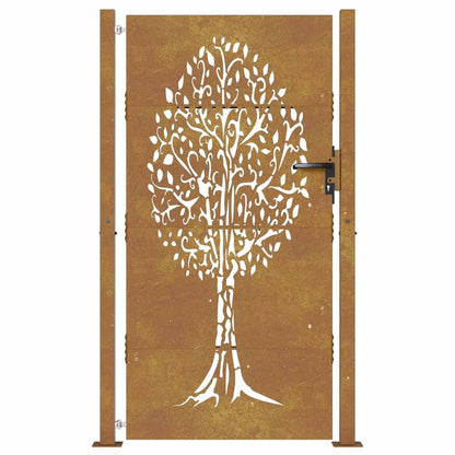 Garden Gate 100x175 cm Corten Steel Tree Design