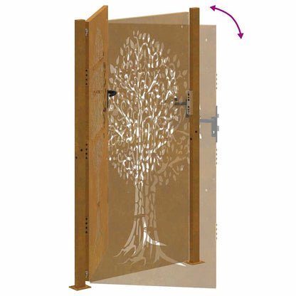 Garden Gate 100x175 cm Corten Steel Tree Design