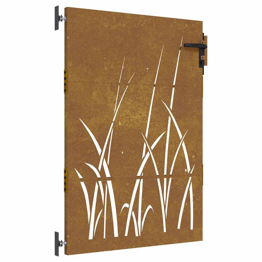 Garden Gate 85x125 cm Corten Steel Grass Design