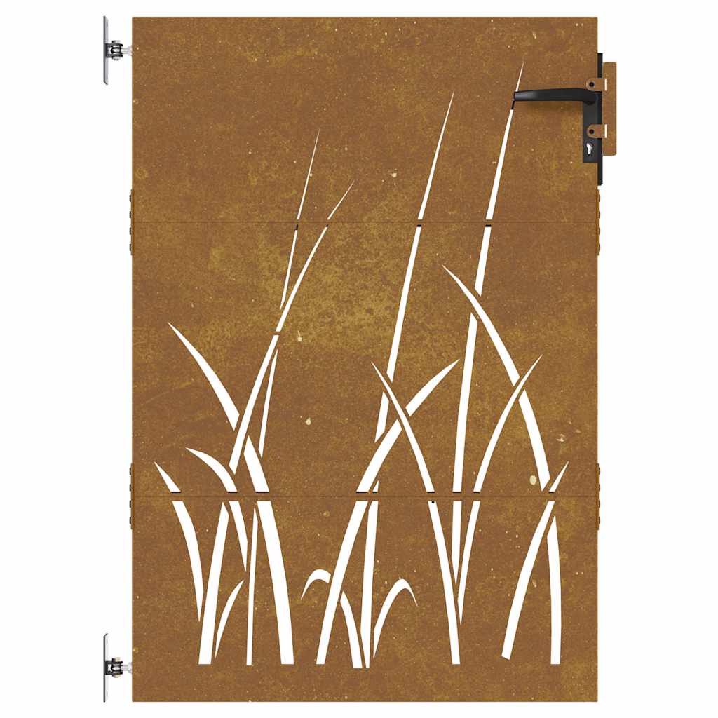 Garden Gate 85x125 cm Corten Steel Grass Design