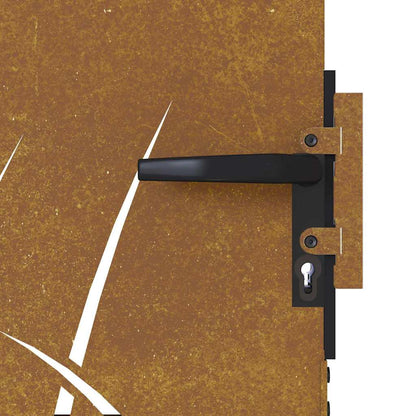 Garden Gate 85x175 cm Corten Steel Grass Design