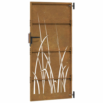 Garden Gate 85x200 cm Corten Steel Grass Design