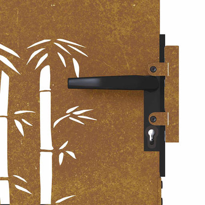 Garden Gate 85x100 cm Corten Steel Bamboo Design