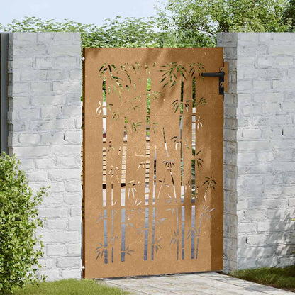 Garden Gate 85x125 cm Corten Steel Bamboo Design