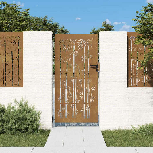 Garden Gate 85 x 200 cm Powder-coated steel Black Lockable
