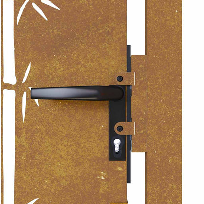 Garden Gate 100x100 cm Corten Steel Bamboo Design