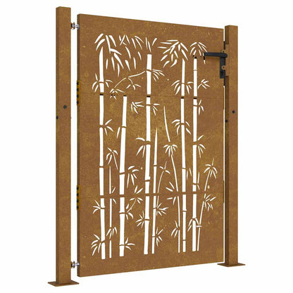 Garden Gate 100x150 cm Corten Steel Bamboo Design