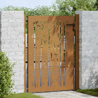Garden Gate 100x150 cm Corten Steel Bamboo Design