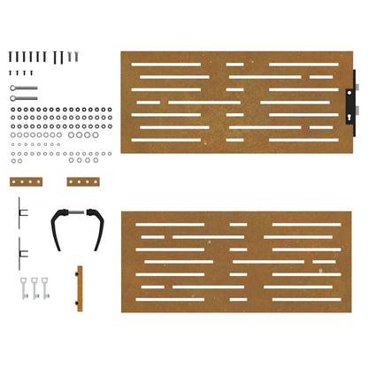 Garden Gate 85x125 cm Corten Steel Square Design