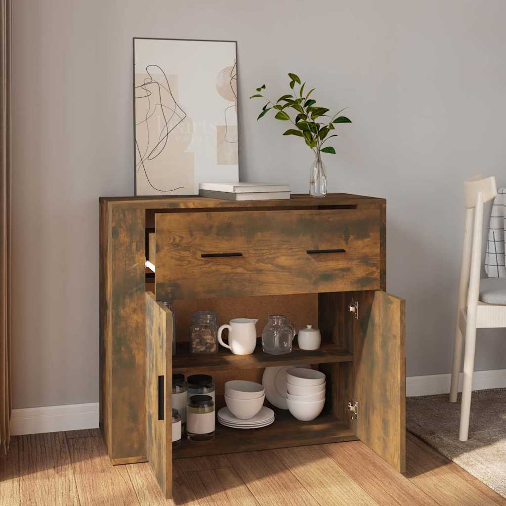 Sideboard Smoked Oak 80x33x70 cm Engineered Wood