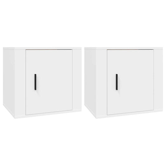Bedside Cabinet | Set of 2 | White | Engineered wood | Medium