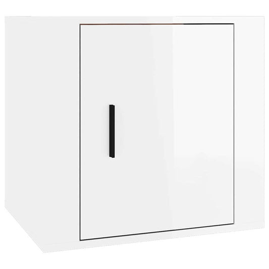 Bedside Cabinet | High gloss white | Engineered wood | Compact | Cabinet