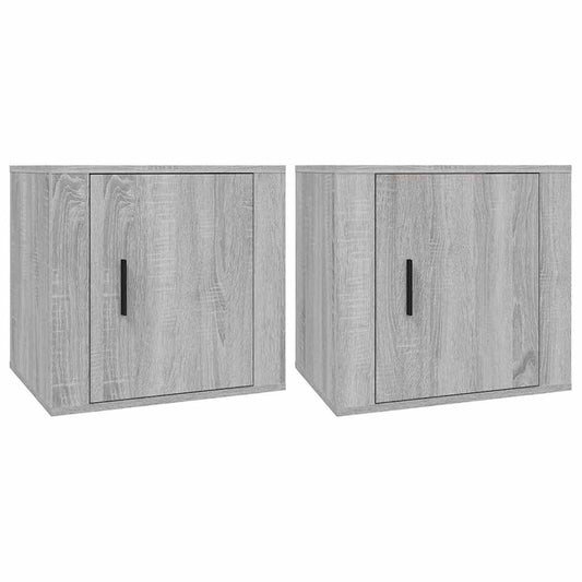 Bedside Cabinet | Set of 2 | Grey Sonoma | Engineered wood | Standard
