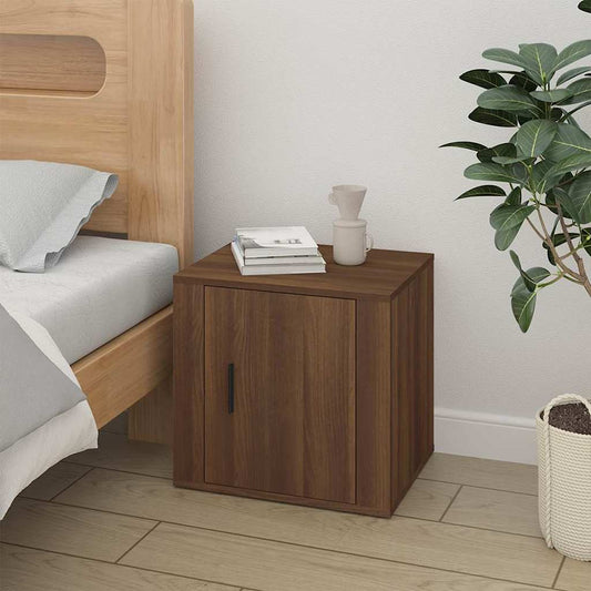 Bedside Cabinet | Brown oak | Engineered wood | Bedside Cabinet