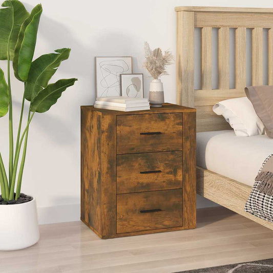 Bedside Cabinet | Smoked oak | Engineered wood | 50x36x60 cm
