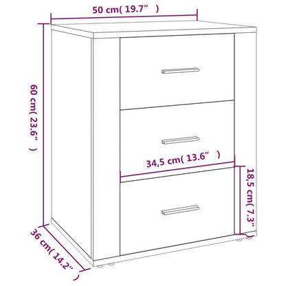 Bedside Cabinet Grey Sonoma 50x36x60 cm Engineered Wood