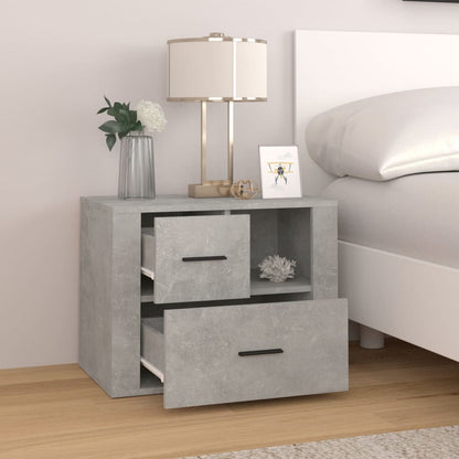 Bedside Cabinet Concrete Grey 60x36x45 cm Engineered Wood