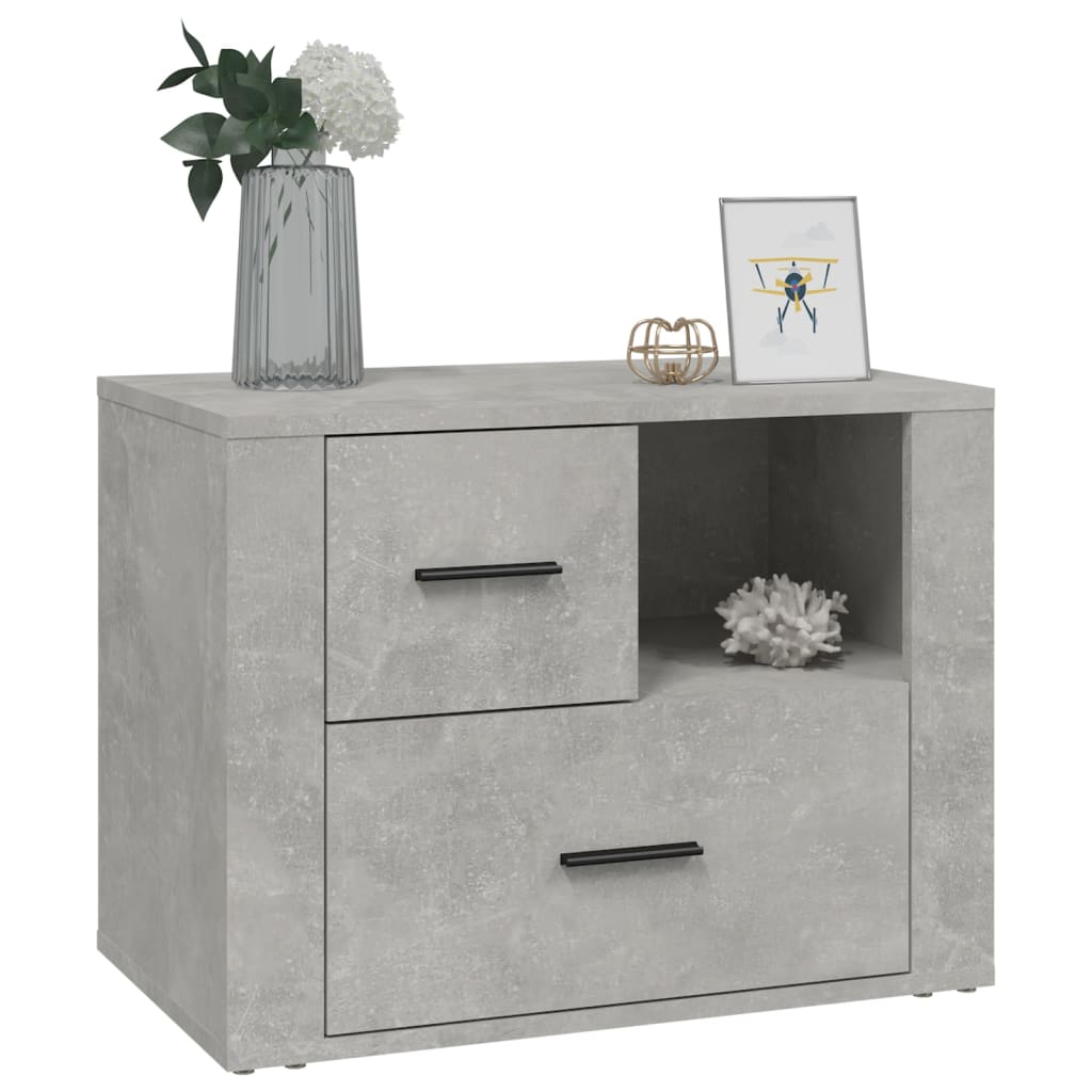 Bedside Cabinet Concrete Grey 60x36x45 cm Engineered Wood