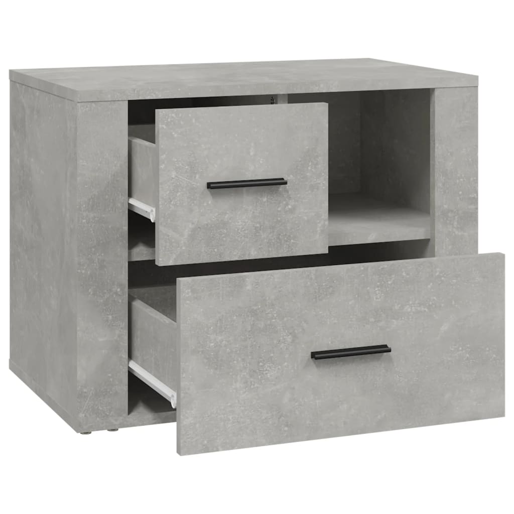 Bedside Cabinet Concrete Grey 60x36x45 cm Engineered Wood