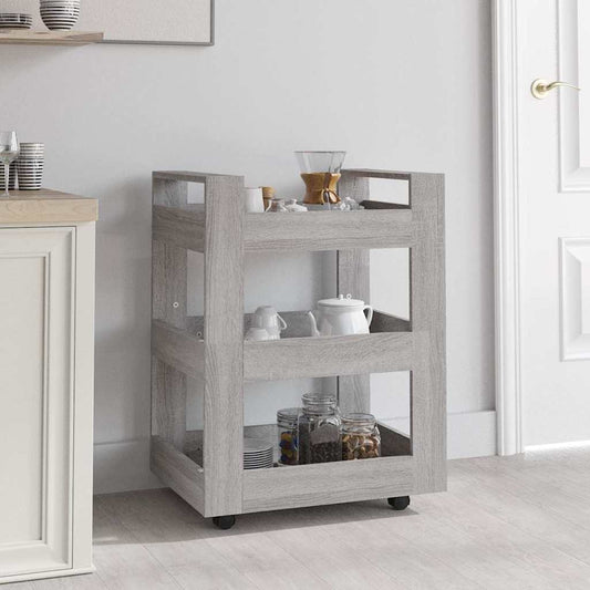 Kitchen Trolley Black 60x45x80 cm Engineered Wood