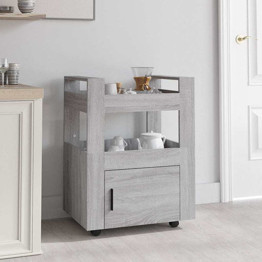 Kitchen Trolley High Gloss White 60x45x80 cm Engineered Wood