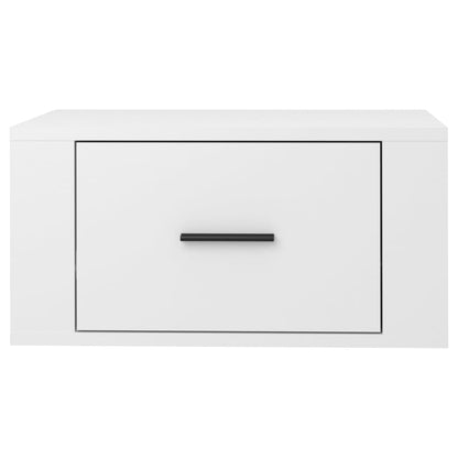 Wall-mounted Bedside Cabinet High Gloss White 50x36x25 cm